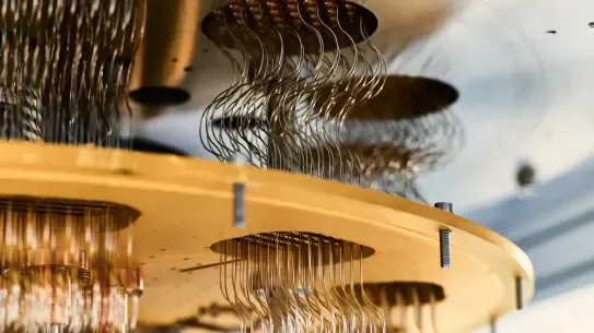 vertical view of individual copper wires coming through layers