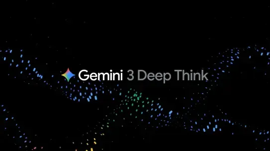Gemini logo with Gemini 3 Deep Think label on a black stellar background