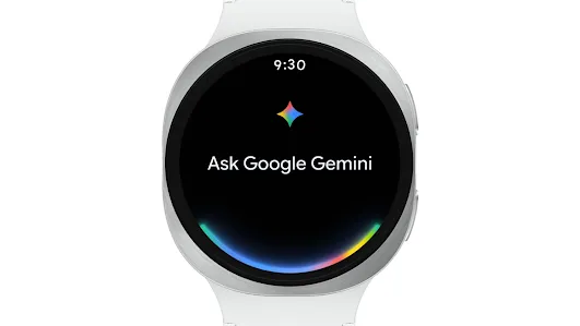 A short video demo showing how Gemini on Galaxy Watch8 works — using finding a coffee shop recommendation sent from one of the Google apps as an example.