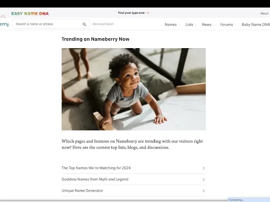 Trending on Nameberry