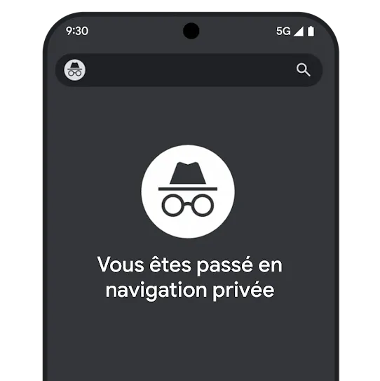 Onglet de navigation privée du navigateur Chrome