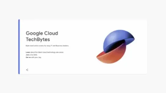 Google Cloud TechBytes with blue and red half-domes 