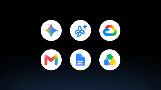 App icons including Gemini, Google One, Gmail, Google Docs, and Google Drive.