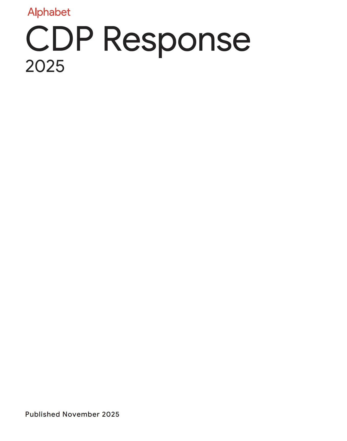 Alphabet 2025 CDP Response