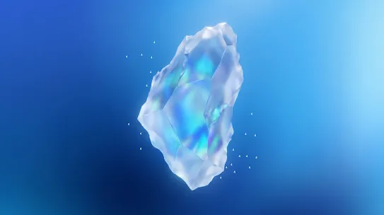 An illustration of a diamond surrounded by tiny floating number fours on a gradient background.