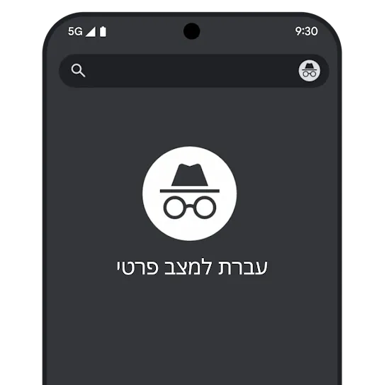 כרטיסייה פרטית בדפדפן Chrome