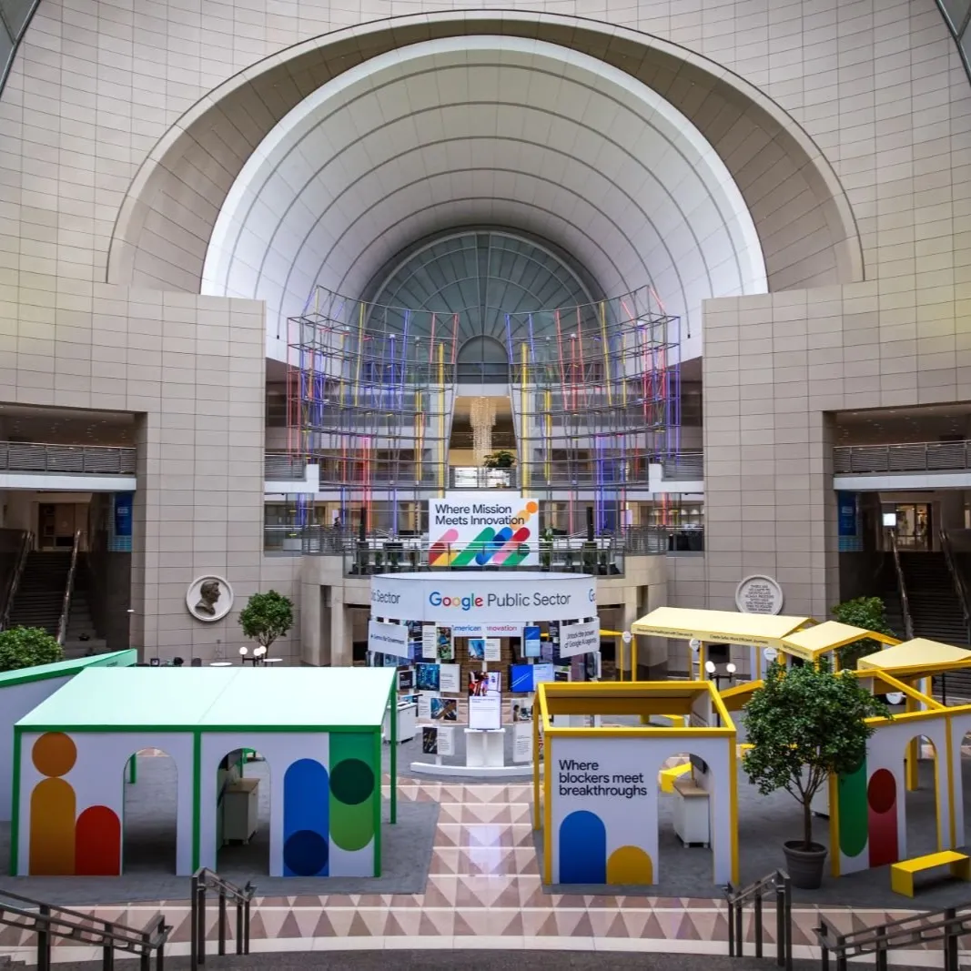 A photograph of the convention space at the Google Public Sector Summit