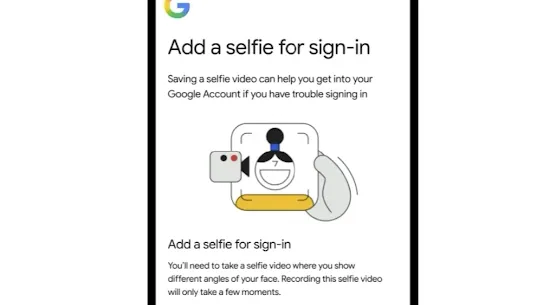 The interface for the Selfie Signin feature.