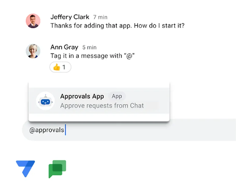Launch apps in Google Chat