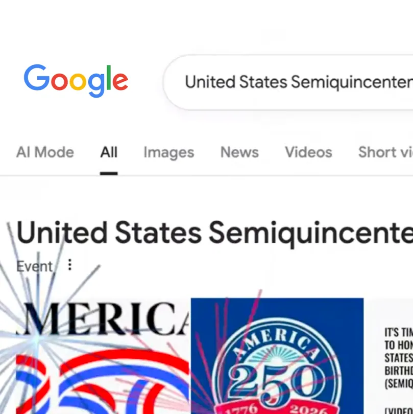 An image of the America 250th easter egg in Google Search