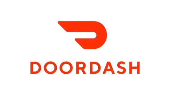 DoorDash logo featuring the red wing icon.