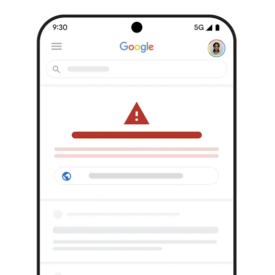 Engellenen içerikle ilgili uyarı gösteren bir akıllı telefon ekranının resmi.