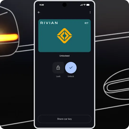 Using a digital car key on an Android phone to unlock a vehicle.