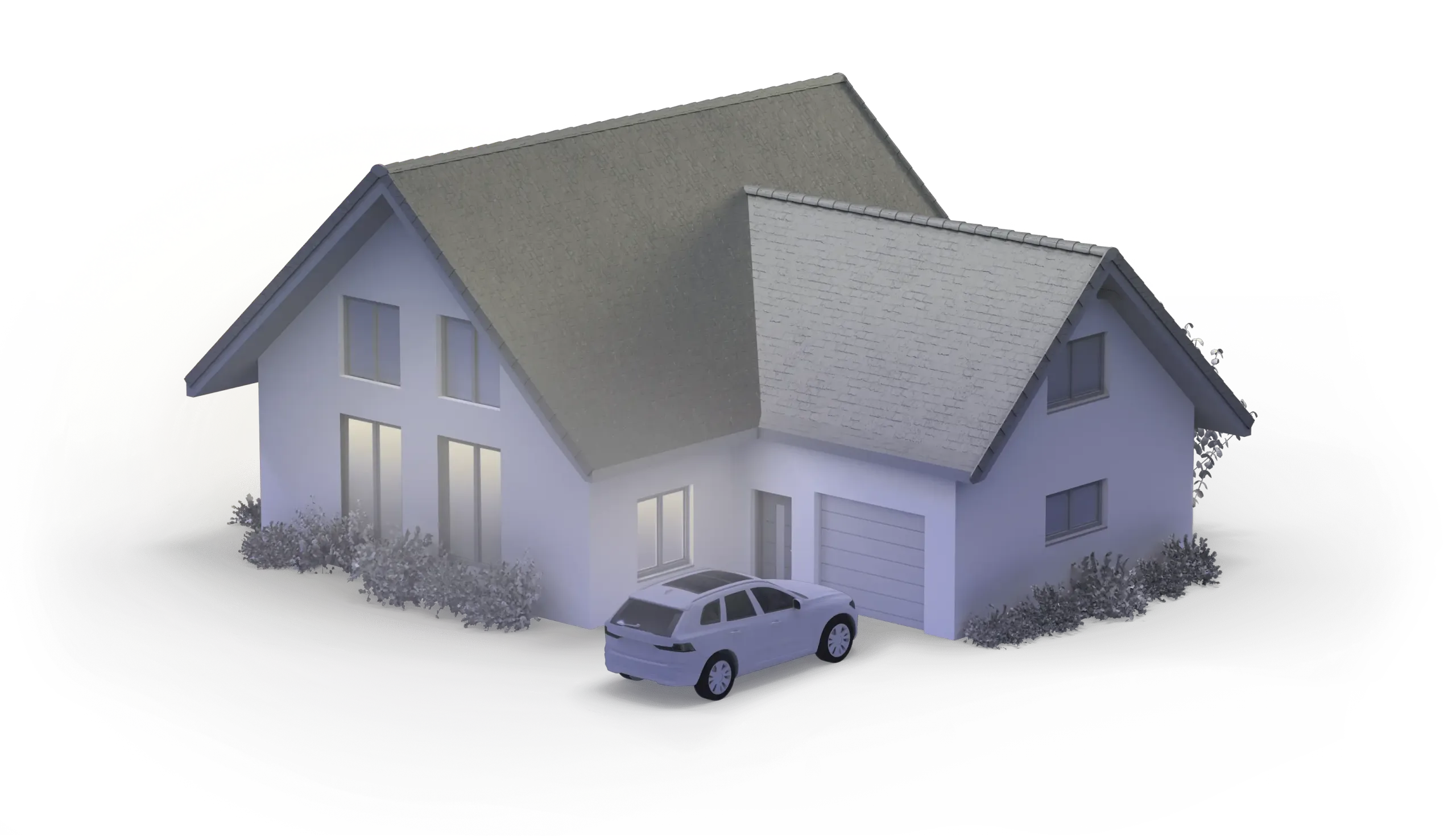 A car is parked in a driveway and a Wi-Fi icon appears above it. A dashed line rotates around the icon.