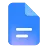 Il logo di Documenti Google, l'icona di un documento blu con tre righe bianche sopra.