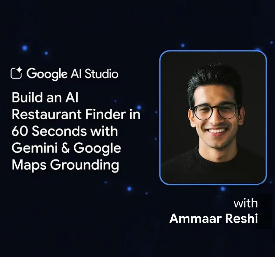 Build an AI Restaurant Finder in 60 Seconds with Gemini & Google Maps Grounding in AI Studio video card image