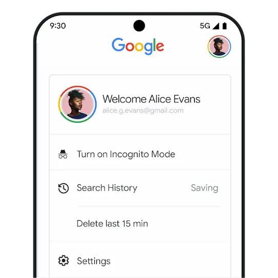 Delete recent history graphic