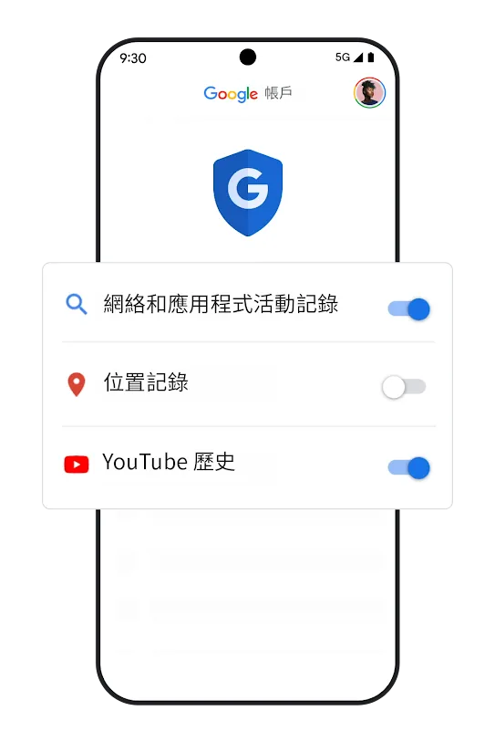 手機圖像顯示記錄設定切換按鈕。