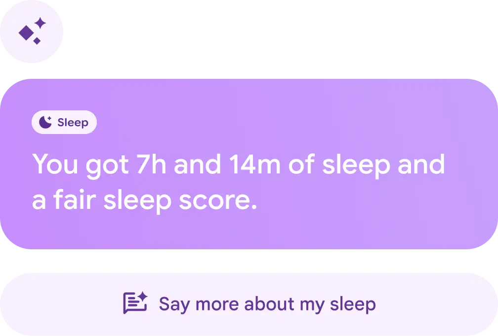 Health coach chat saying “Do I sleep better on days when I get more steps?” 