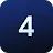 A white number four with a light gradient set inside a rounded square icon with a dark blue gradient background.