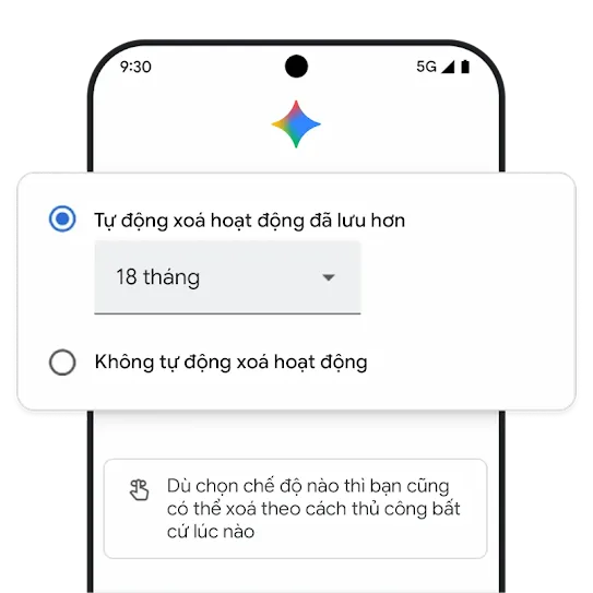 Hình ảnh minh hoạ về tính năng xoá tự động