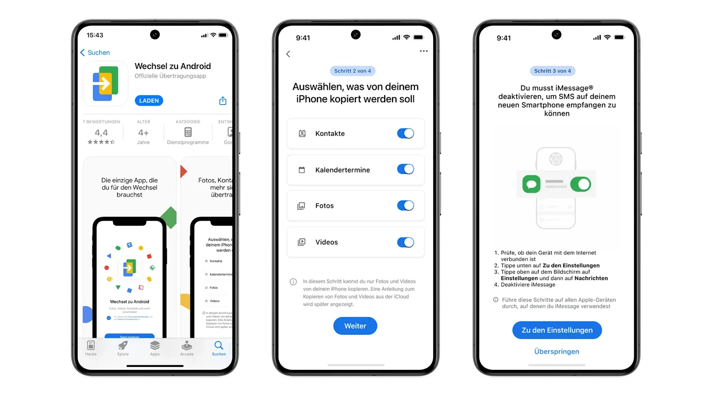 Prozess, um zu Android zu wechseln