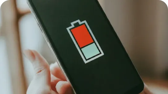 Image of a phone with low battery