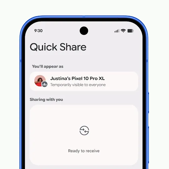 Một đoạn video ngắn ghi lại thao tác mở tính năng Chia sẻ nhanh trên một chiếc điện thoại Android. 