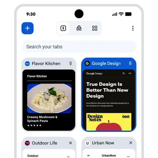 Pinning a tab in Chrome on an Android phone to save it at the top of the browser.