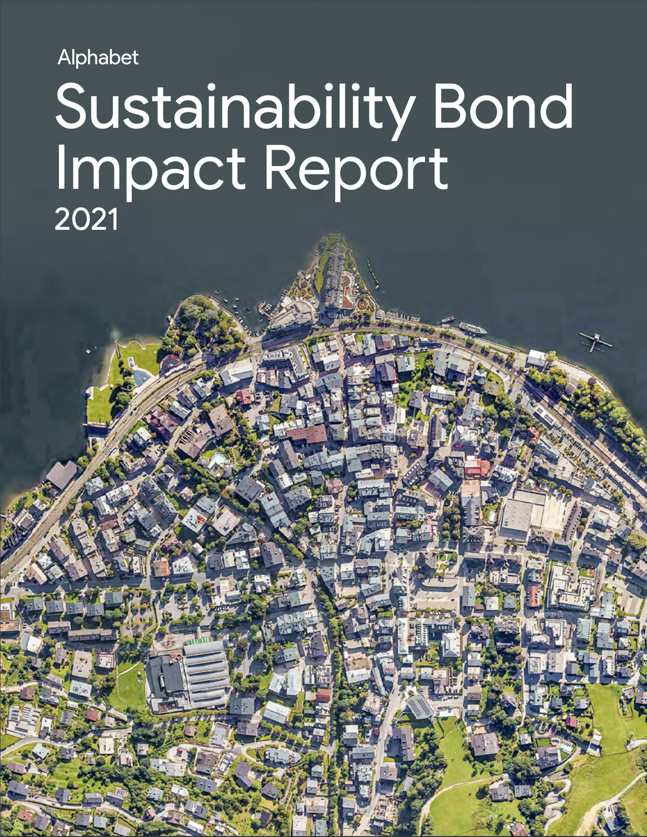 Cover image of Alphabet's 2021 Sustainability Bond Impact Report