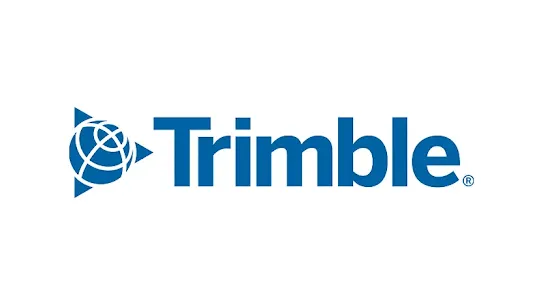 The Trimble logo, featuring a blue globe icon inside a triangle to the left of the word "Trimble" in a bold, sans-serif font.