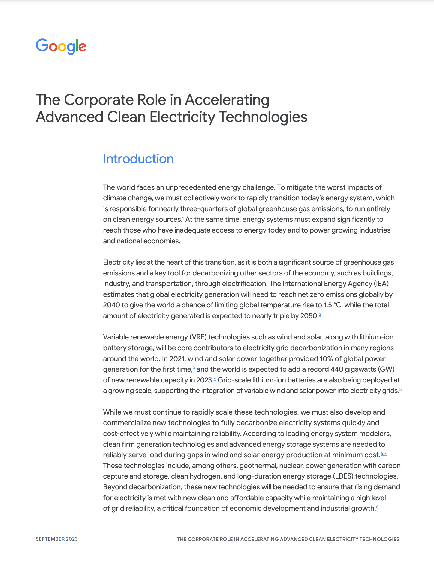 Cover image of The Corporate Role in Accelerating Advanced Clean Electricity Technologies