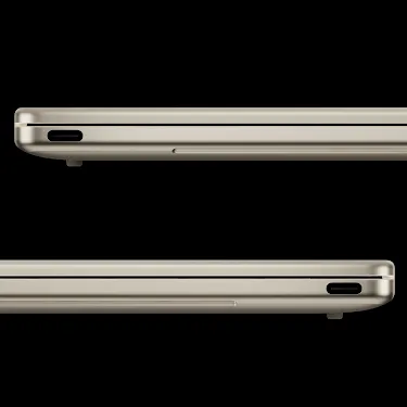 Close-up of Googlebook laptop ports on both sides.
