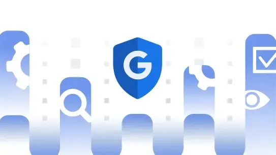 Google “G” on a blue shield with security iconography