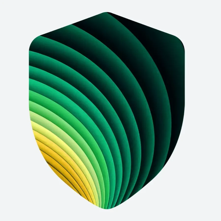 A multi-colored shield