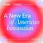 Text reading "A New Era of American Innovation" over a vibrant red and blue gradient blur, featuring Google and WSJ logos.
