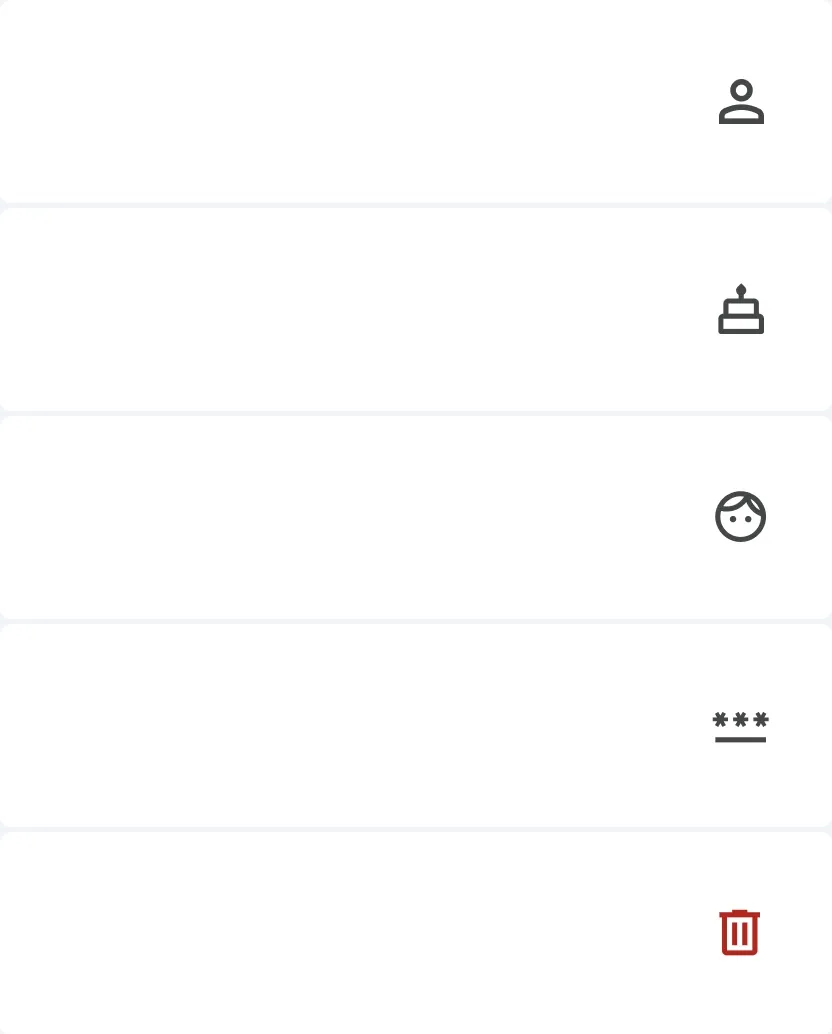 מרכז הבקרה של פרטי חשבון מוצג בממשק המשתמש של Family Link.