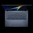 Googlebook laptop open, viewed from above, showing the keyboard and rainbow-gradient display.