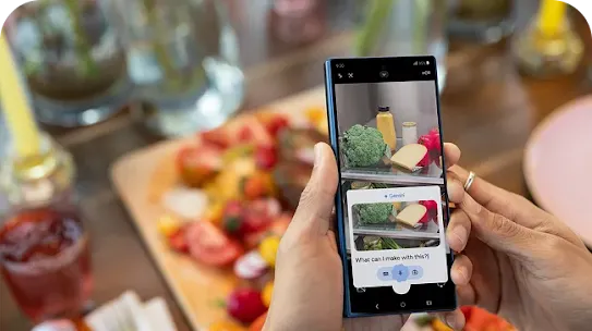 Bild der Gemini App auf einem Smartphone, die für ein Kochrezept genutzt wird.