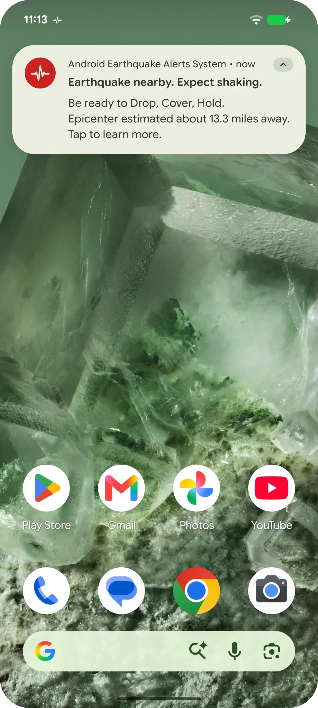 Phone UI with Earthquake nearby notification | Be Ready