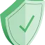 3D isometric illustration of a light green shield with a dark green checkmark, symbolizing safety, data privacy, and verified AI risk reduction commitments.