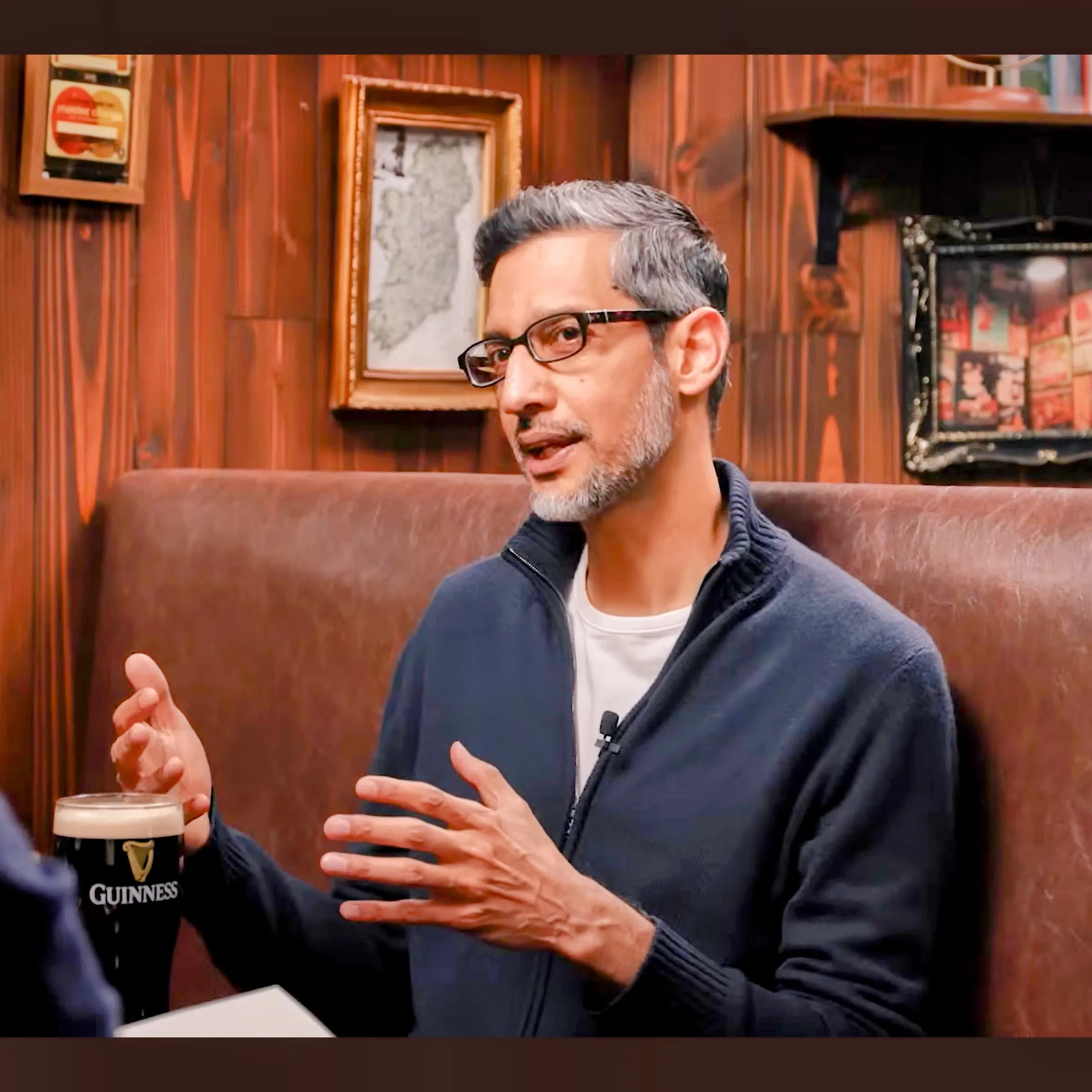 Google CEO Sundar Pichai discusses the future of AI on a podcast.