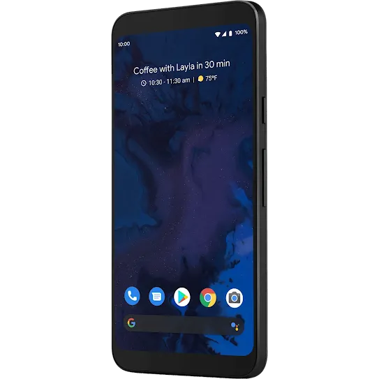 Phone screen with an alert about a coffee date happening in 30 minutes.