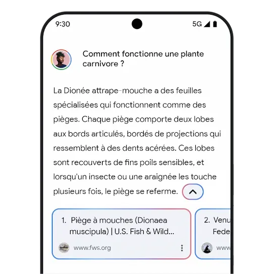 Image des liens associés dans Gemini