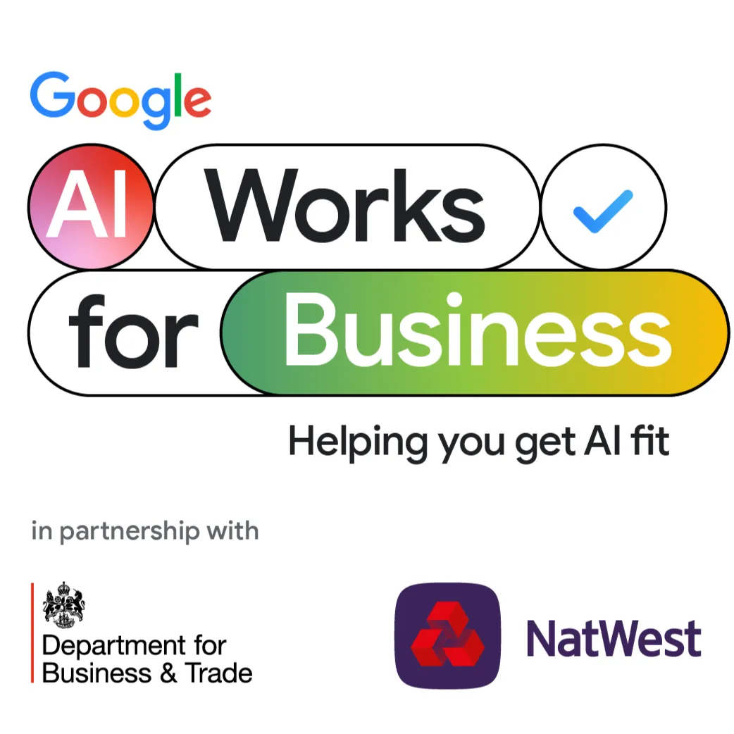 The markeitng materials for the Google AI Works for Business event