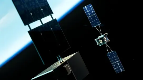 two satellites in space