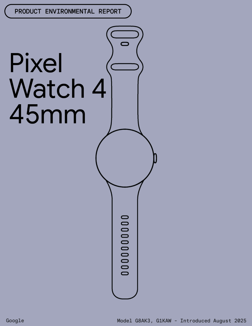 Cover image of Google Pixel Watch 4 (45mm) Product Environmental Report