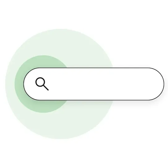 Abstracted illustration of a search bar.