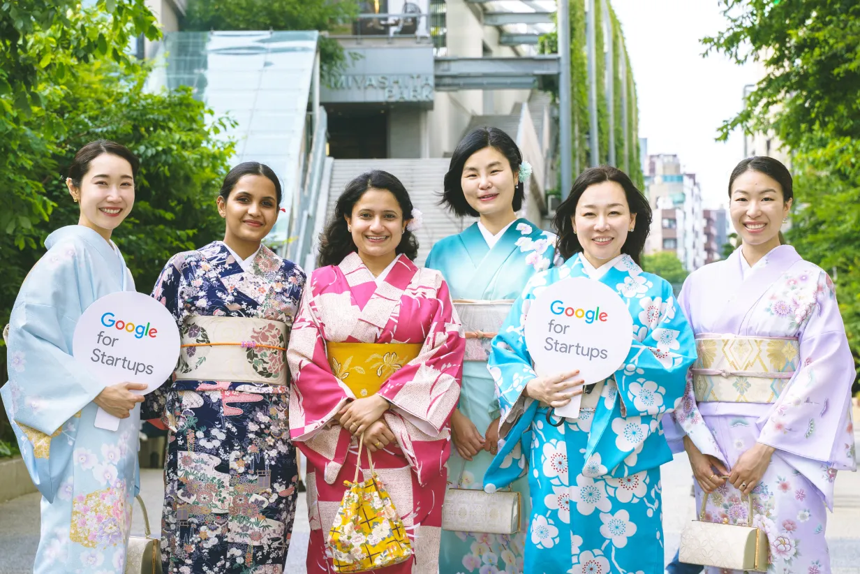 Eiko with fellow Google for Startups: Women Founders Fund recipients at Demo Day.