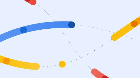 Blue, yellow, and red strands with corresponding circles.